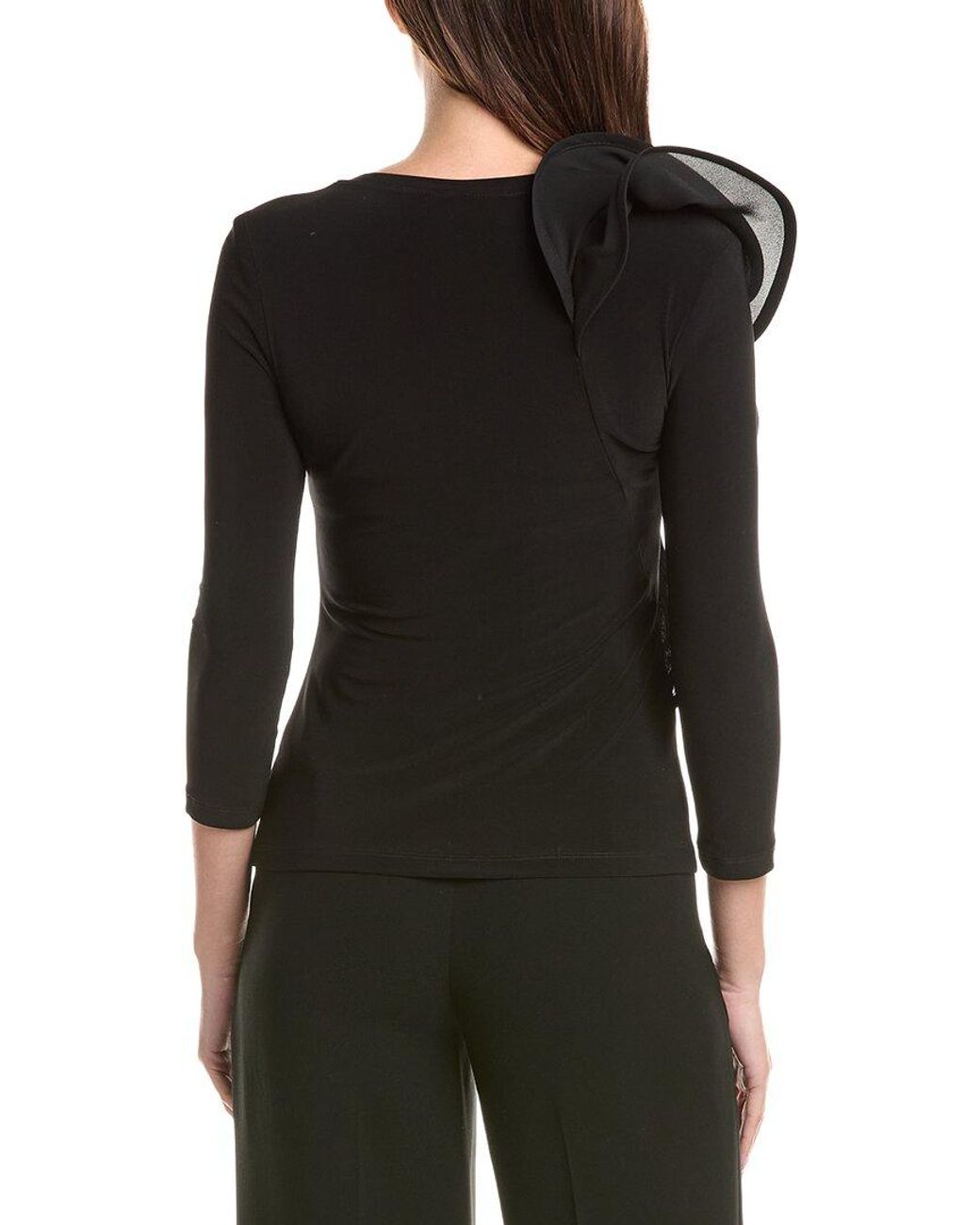 Joseph Ribkoff Black Ruffle Top