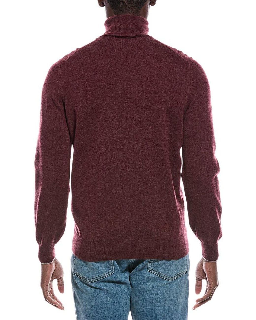Brunello Cucinelli Red 100% Cashmere Turtleneck Sweater for men