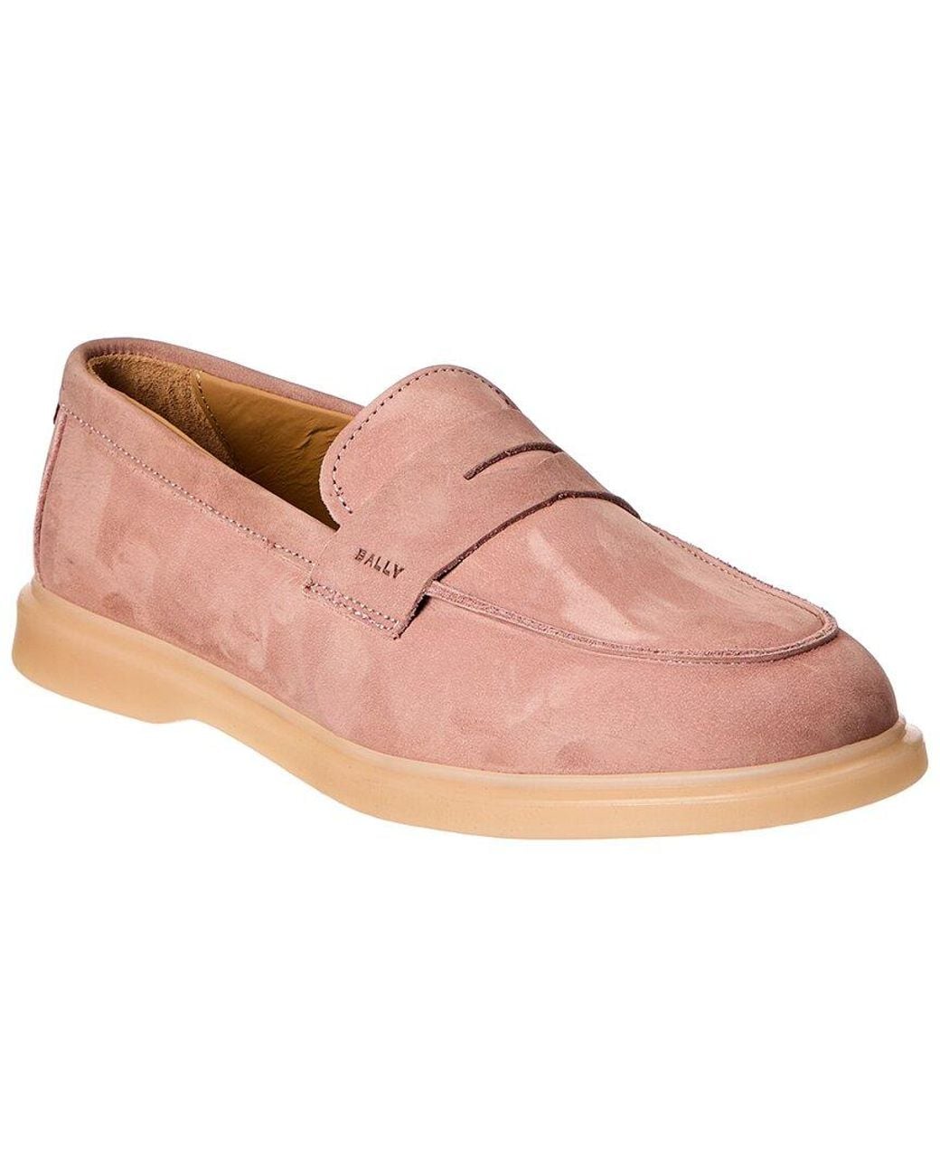 Bally Pink Webby Leather Loafer