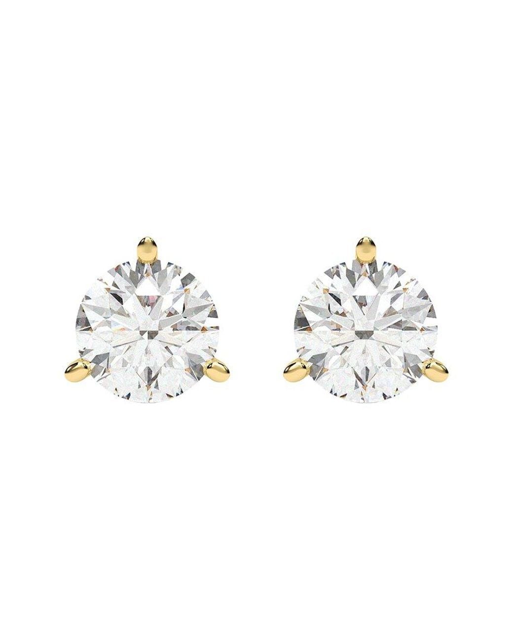 Diamond Select Cuts Metallic 14K 2.00 Ct. Tw. Diamond Earrings