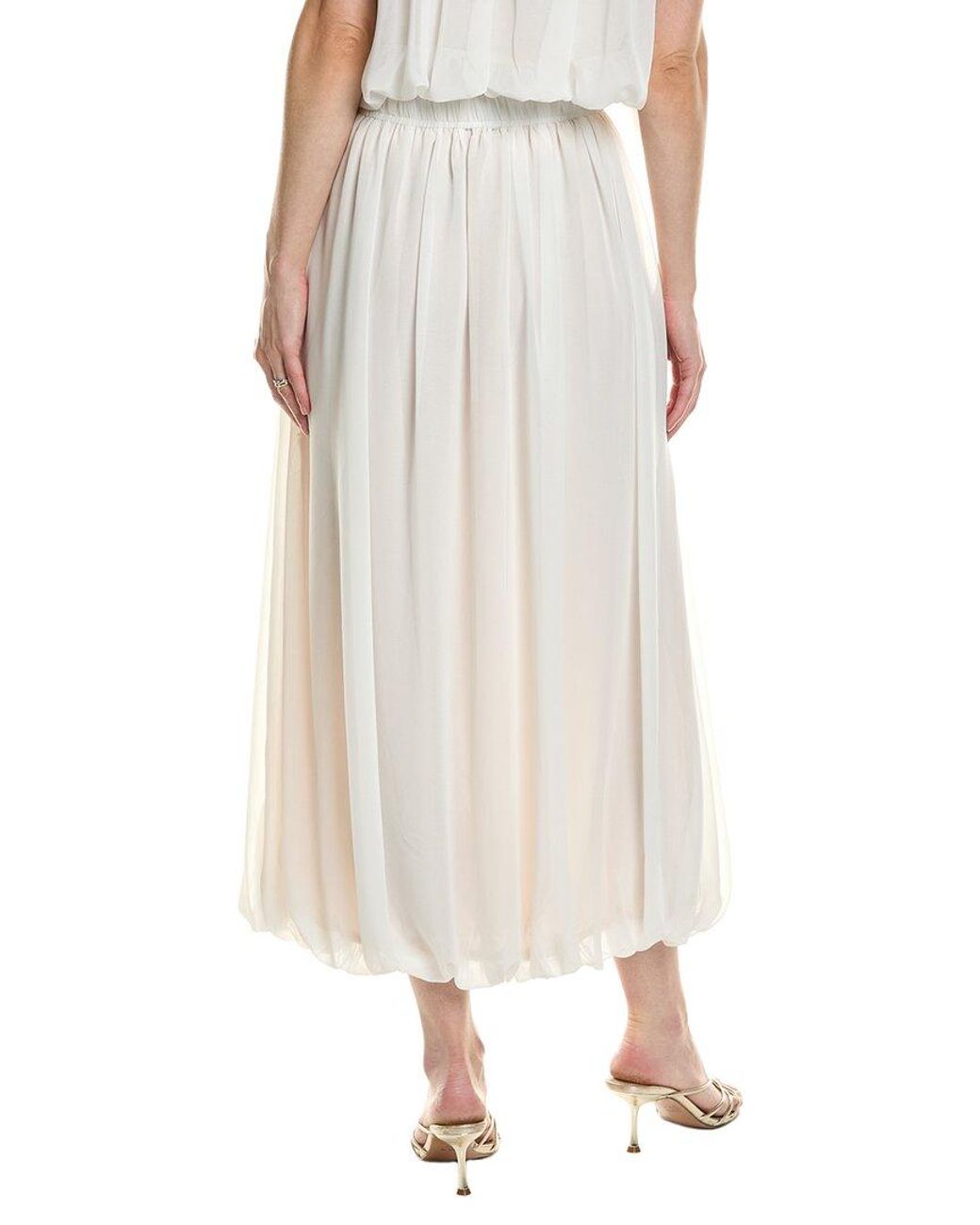 Bardot Natural Corina Chiffon Midi Skirt