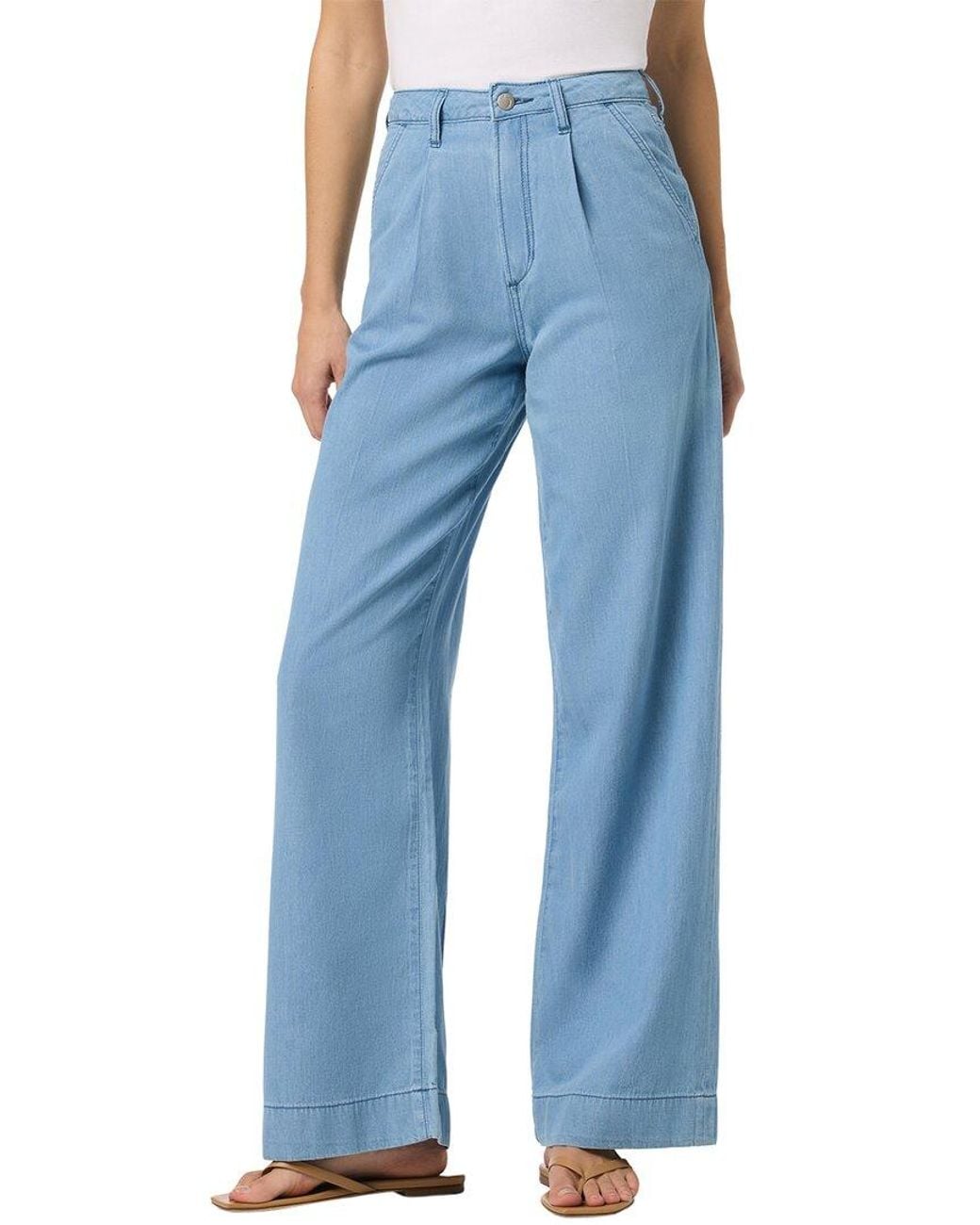 Joe's Jeans Blue Wide Leg Pleated Trouser Emilia Jean