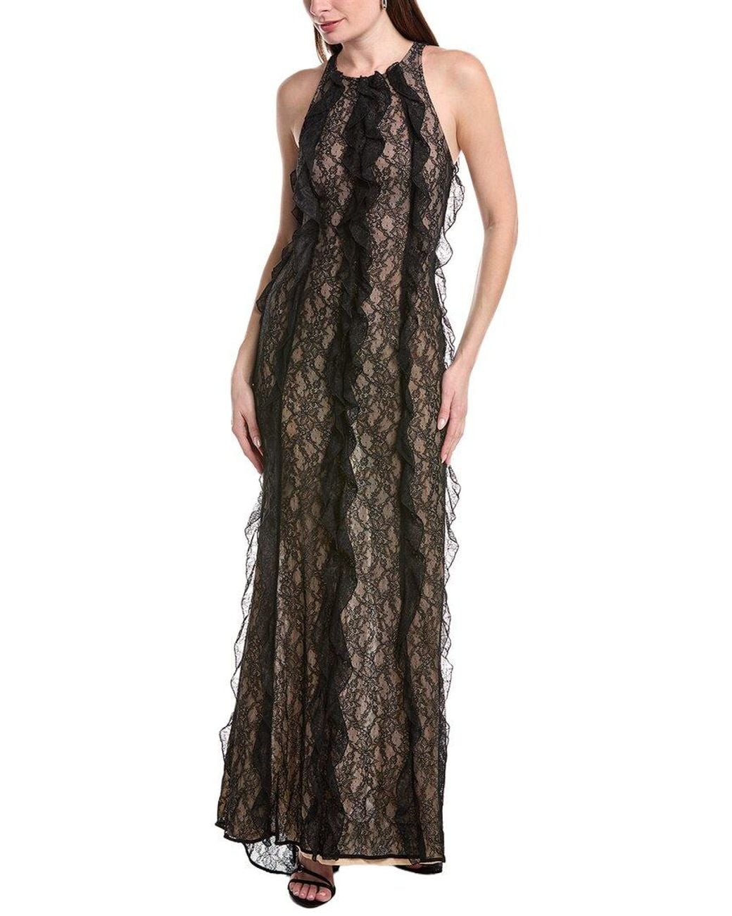 Sans Faff Brown Lace Evening Dress