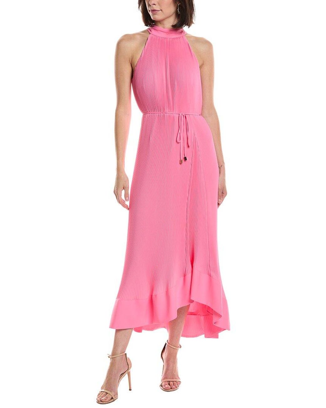 MILLY Pink Nalani Midi Dress