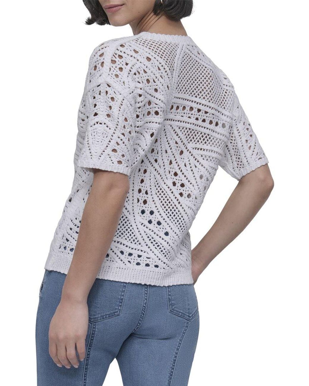 DKNY Blue Crochet Sweater