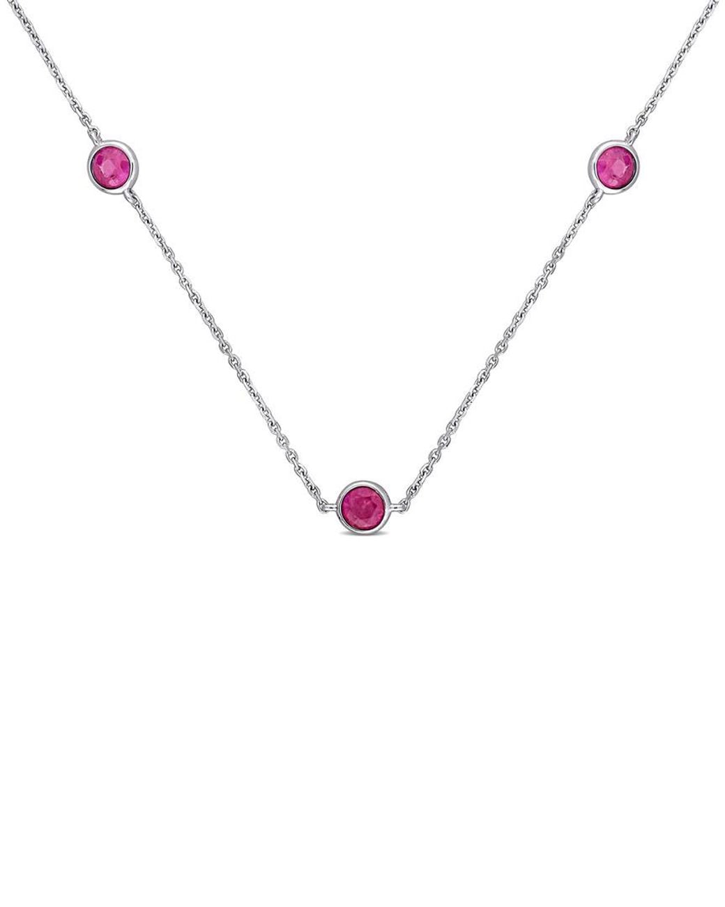 Diamond Select Cuts Metallic 14K 2.24 Ct. Tw. Sapphire Necklace