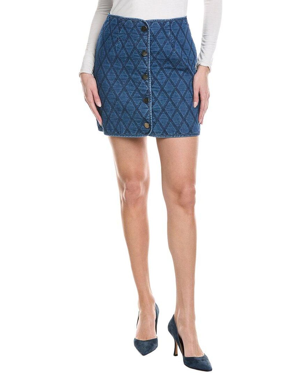 Kenneth Cole Blue Mini Quilted Pencil Skirt
