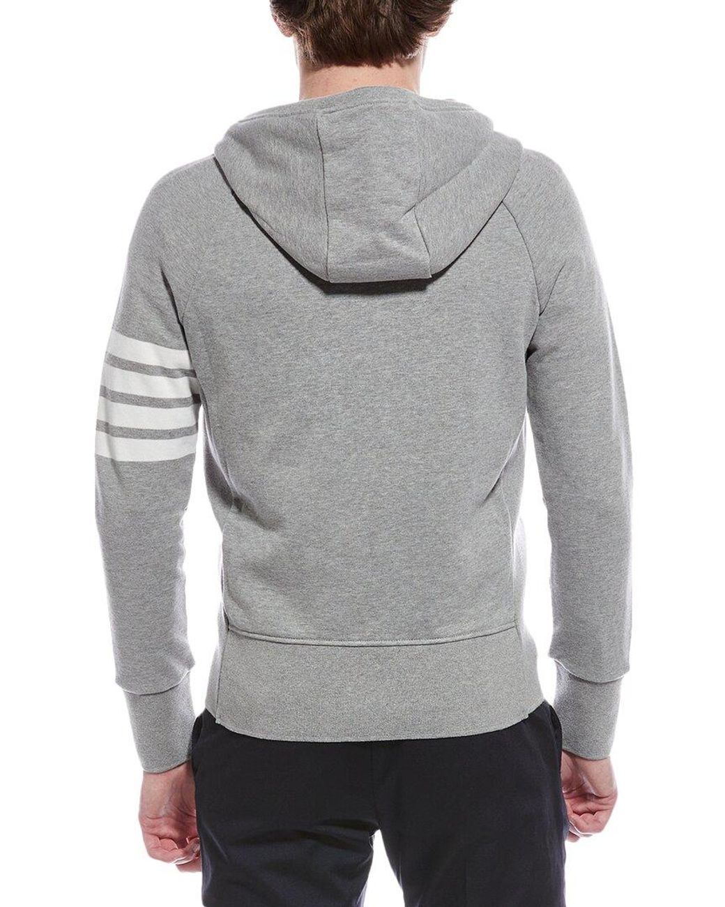 Thom Browne Gray Zip Hoodie for men