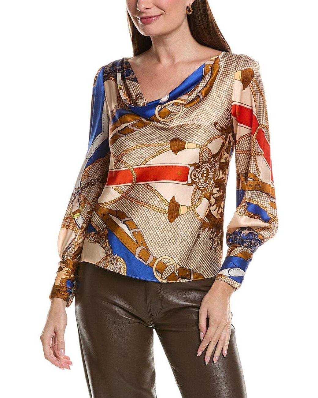 tyler boe Multicolor Olivia Silk Status Blouse