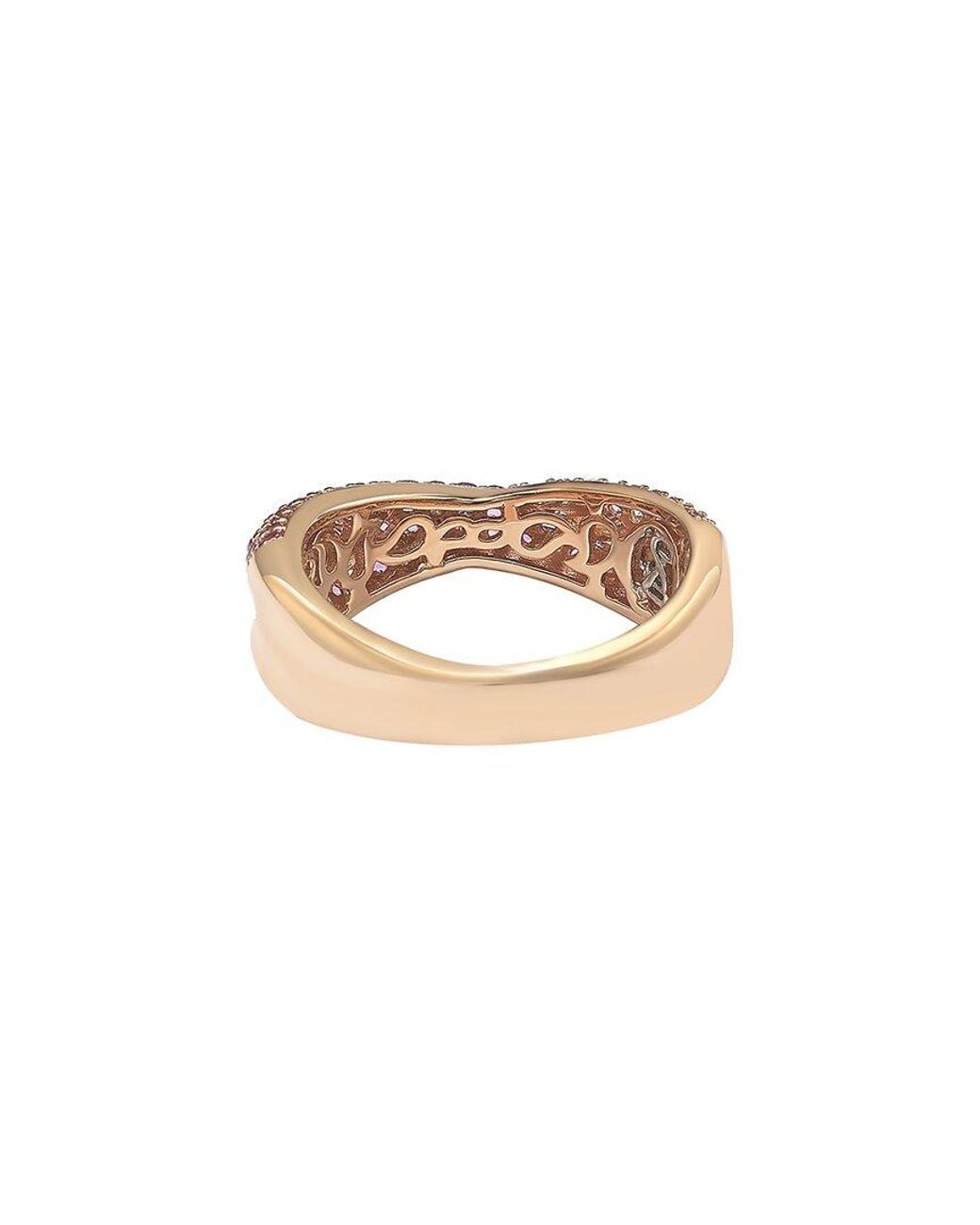 Suzy Levian White Silver 0.02 Ct. Tw. Diamond & Sapphire Half-eternity Ring