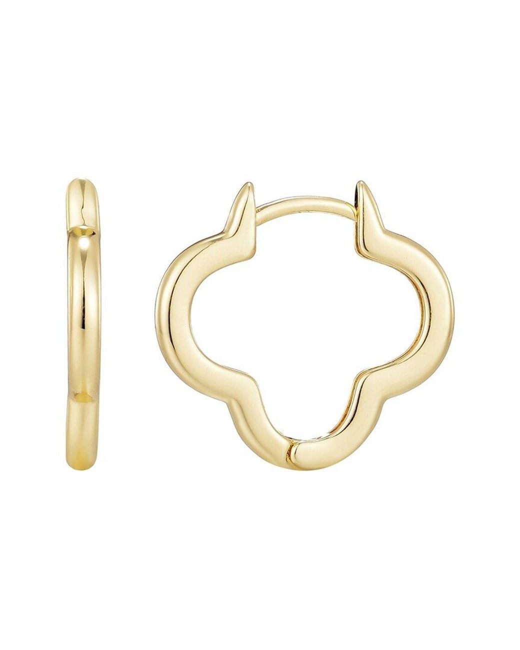 Adornia Metallic 14K Plated Clover Hoop Earrings