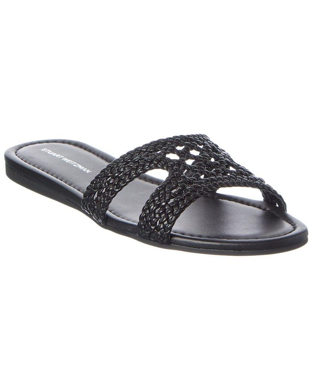 Stuart Weitzman Black Briar Leather Sandal