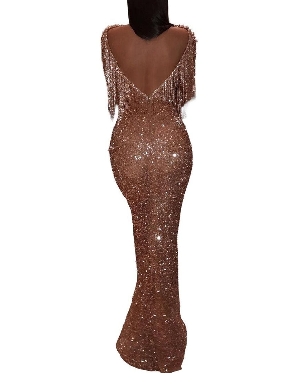 Vincent Brown Embellished Maxi Dress