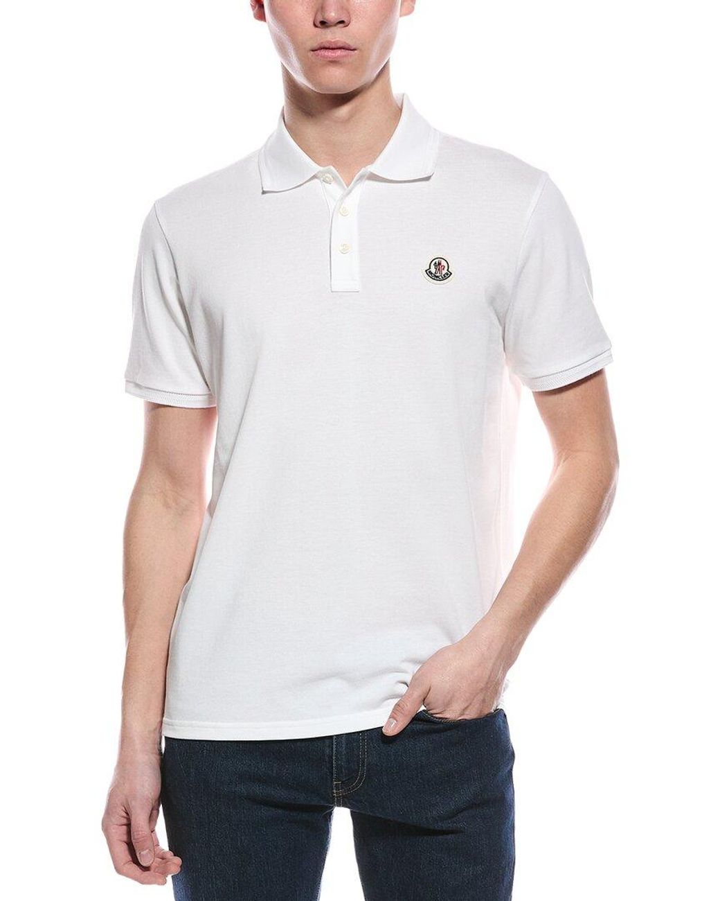 Moncler White Polo Shirt for men