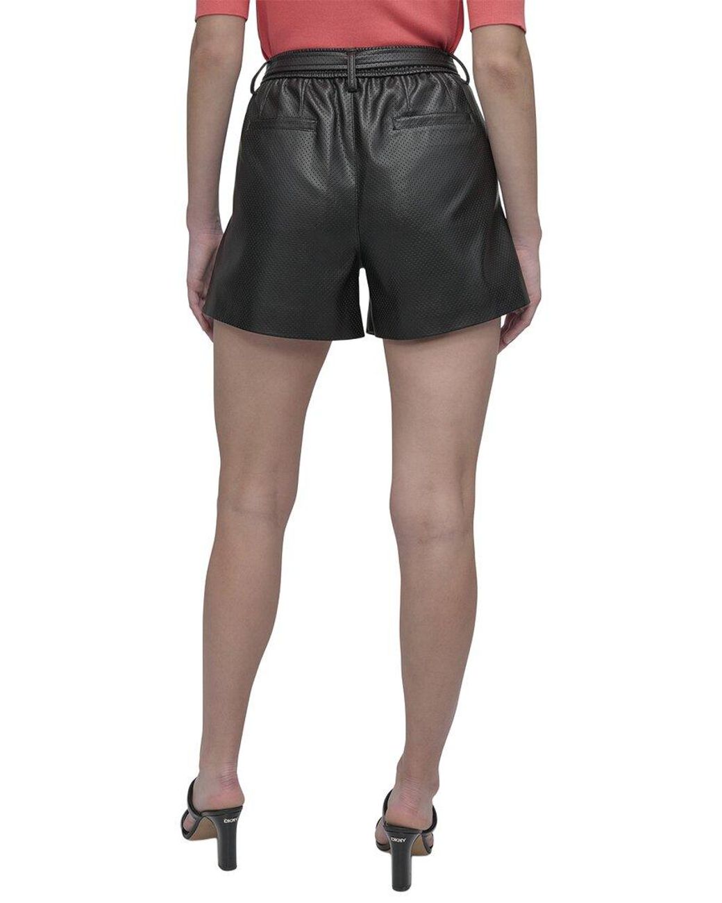DKNY Black Faux Leather Short