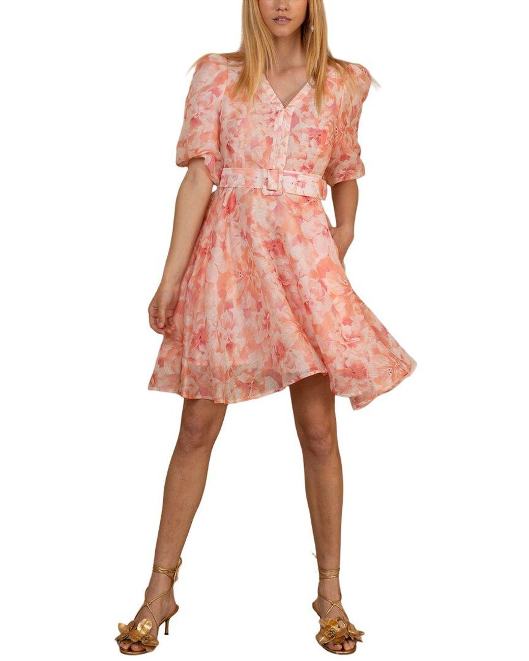 Hale Bob Pink Einsley Silk & Linen-Blend Dress