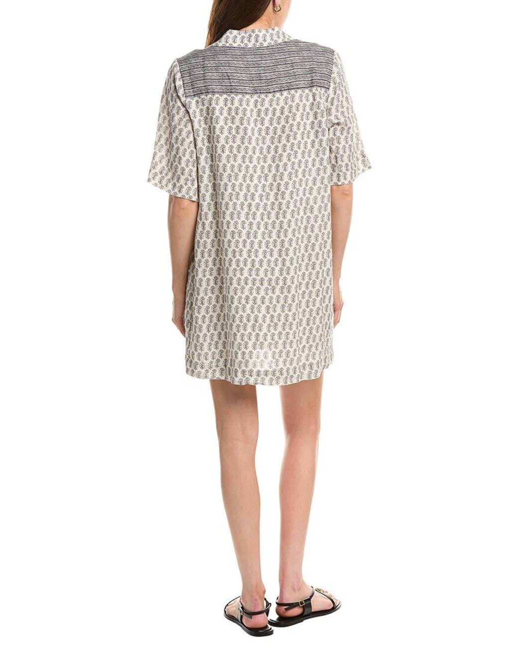 Faherty Brand Gray Paradise Point Linen Shirtdress
