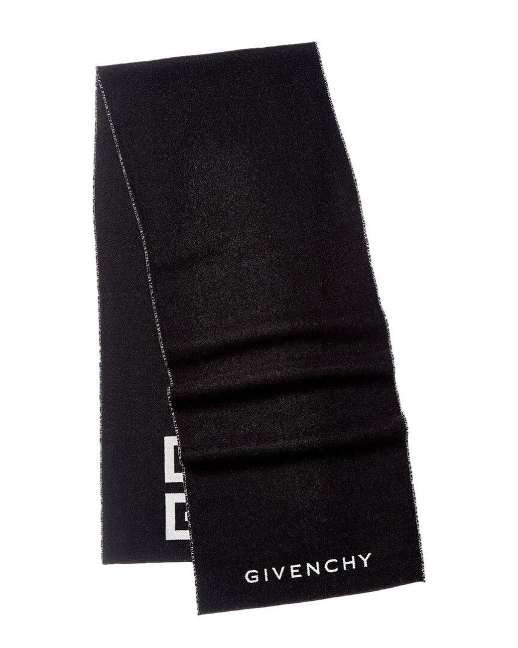 Givenchy Black 4G Reversible Wool & Silk-Blend Scarf for men