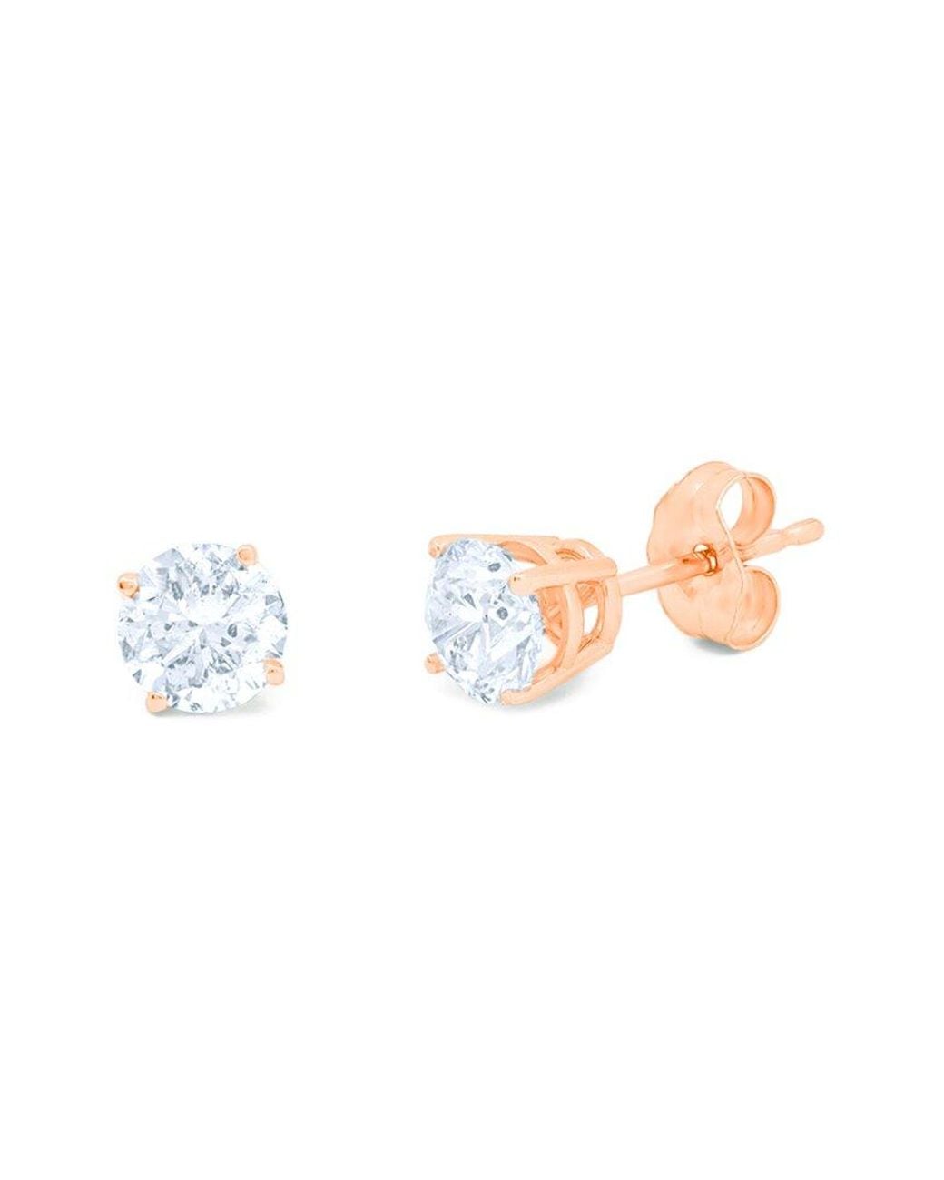 Diana M White Fine Jewelry 14k Rose Gold 1.50 Ct. Tw. Diamond Studs
