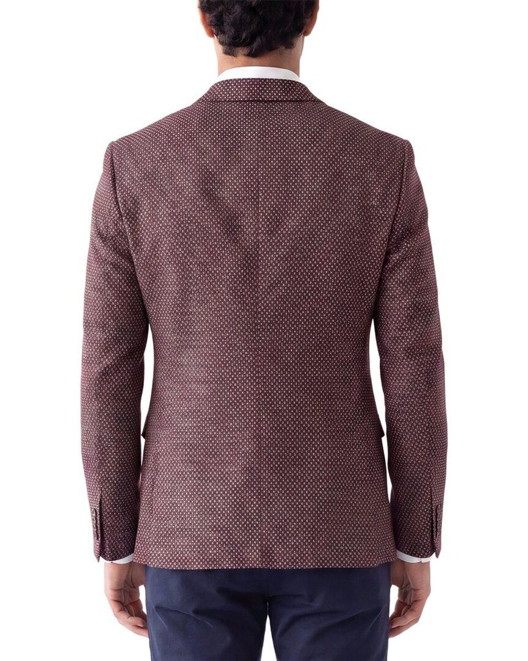 Corneliani Purple Cc Collection Half-Lined Wool & Linen-Blend Blazer for men