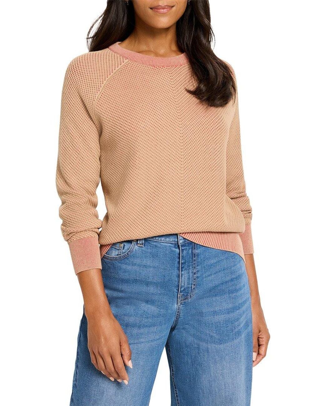 NIC+ZOE Blue Textured Cotton Sweater
