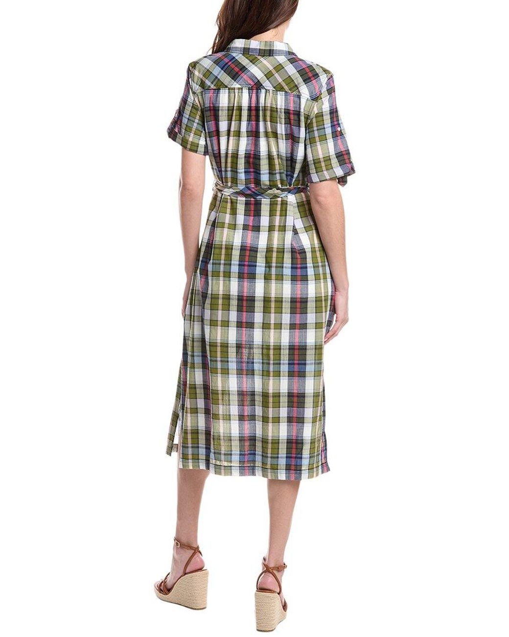 Tommy Bahama White Maui Madras Midi Shirtdress