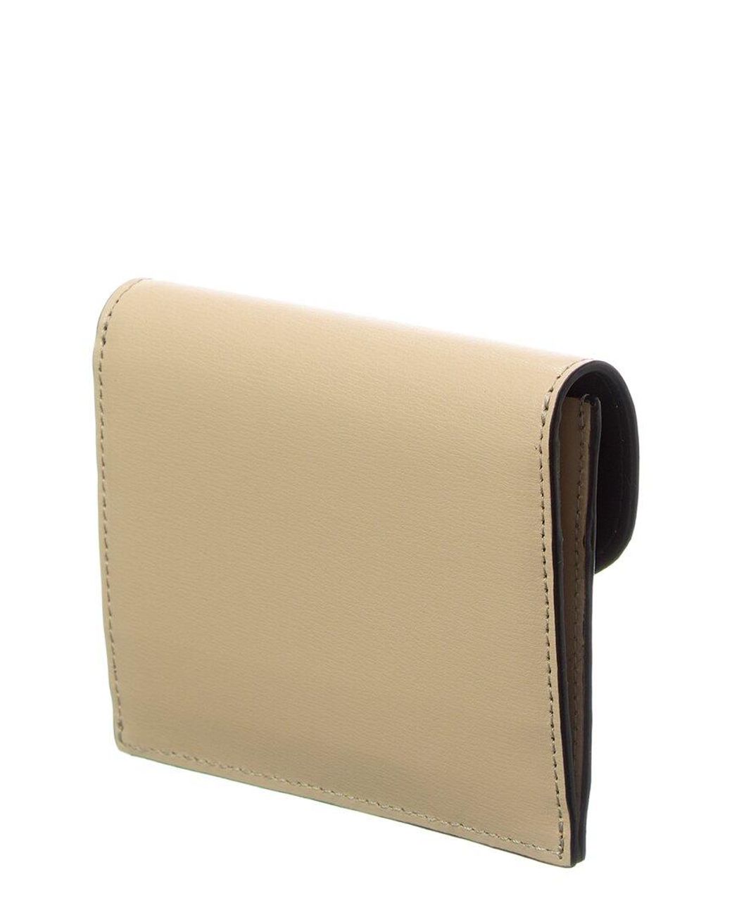 Totême  Natural T-Lock Fold-Over Small Leather Card Case