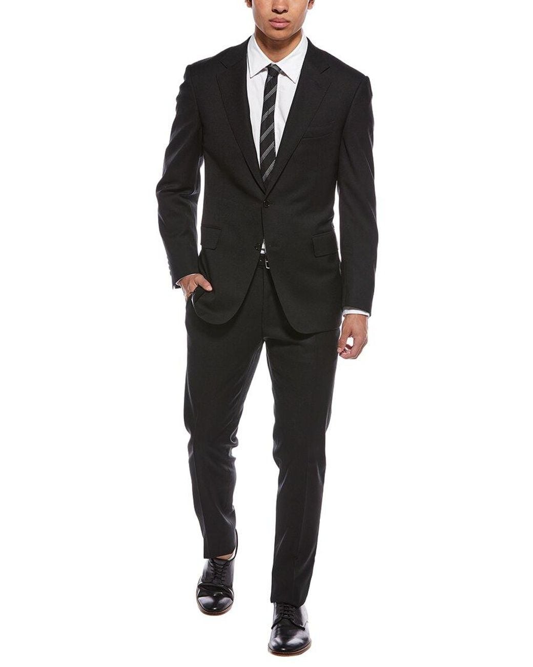 Canali Black 2Pc Wool Suit for men