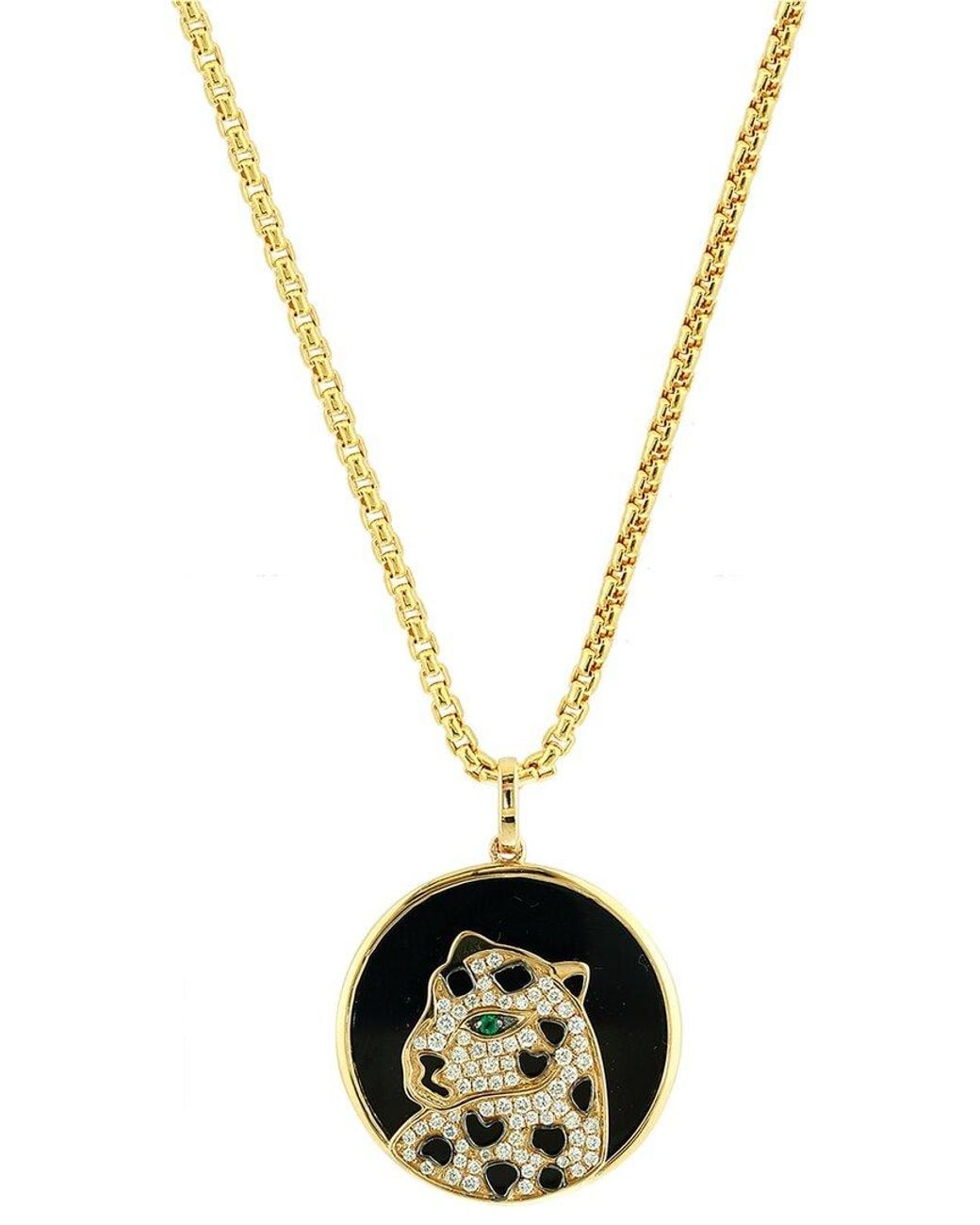 Effy Fine Jewelry Metallic 14K 0.46 Ct. Tw. Diamond & Emerald Necklace