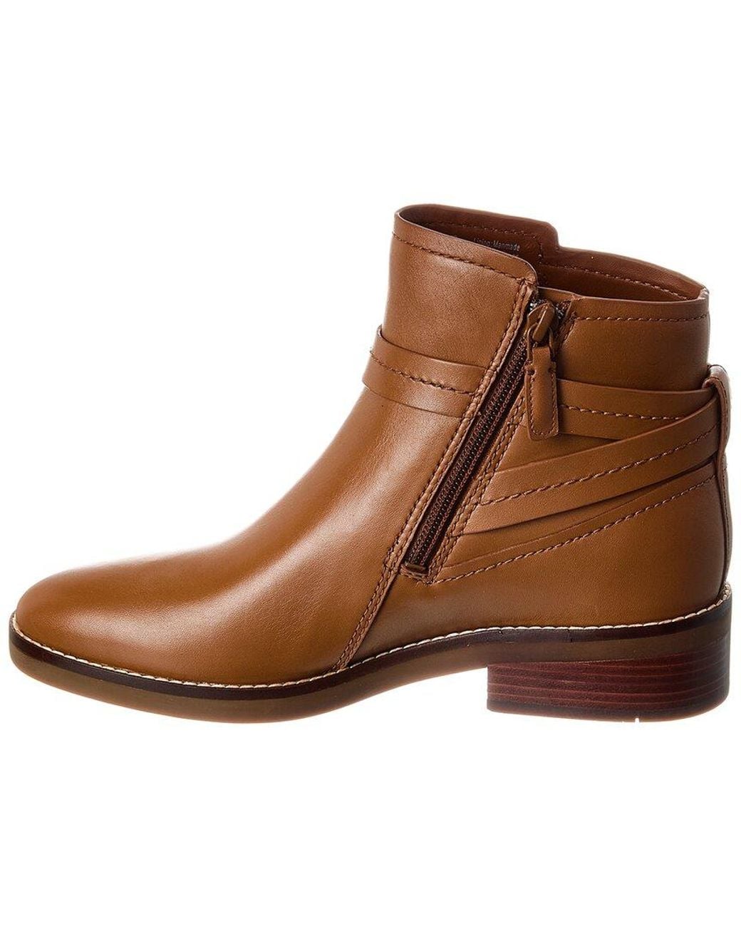 Cole Haan Brown Rosalyn Waterproof Ankle Strap Leather Boot