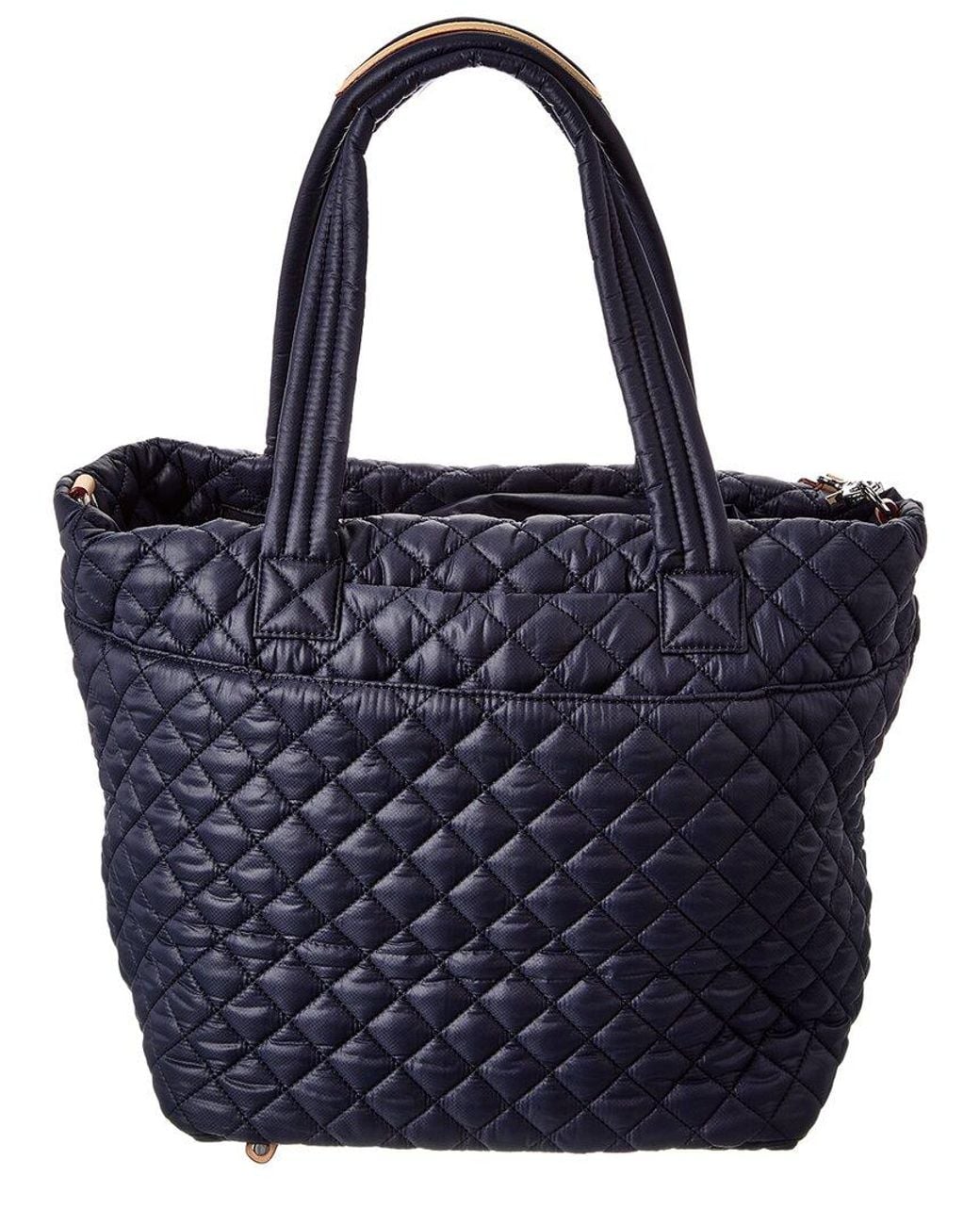 MZ Wallace Blue Medium Metro Nylon & Leather Tote Deluxe