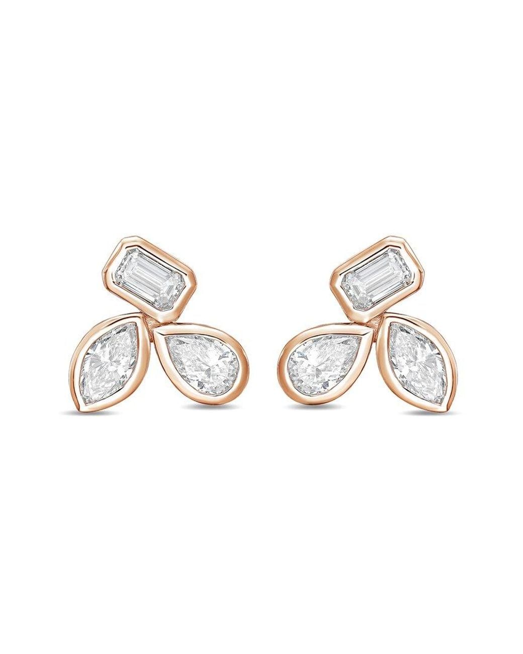 Diana M Metallic Diana M. 14K Rose 15.00 Ct. Tw. Lab-Grown Diamond Stud Earrings