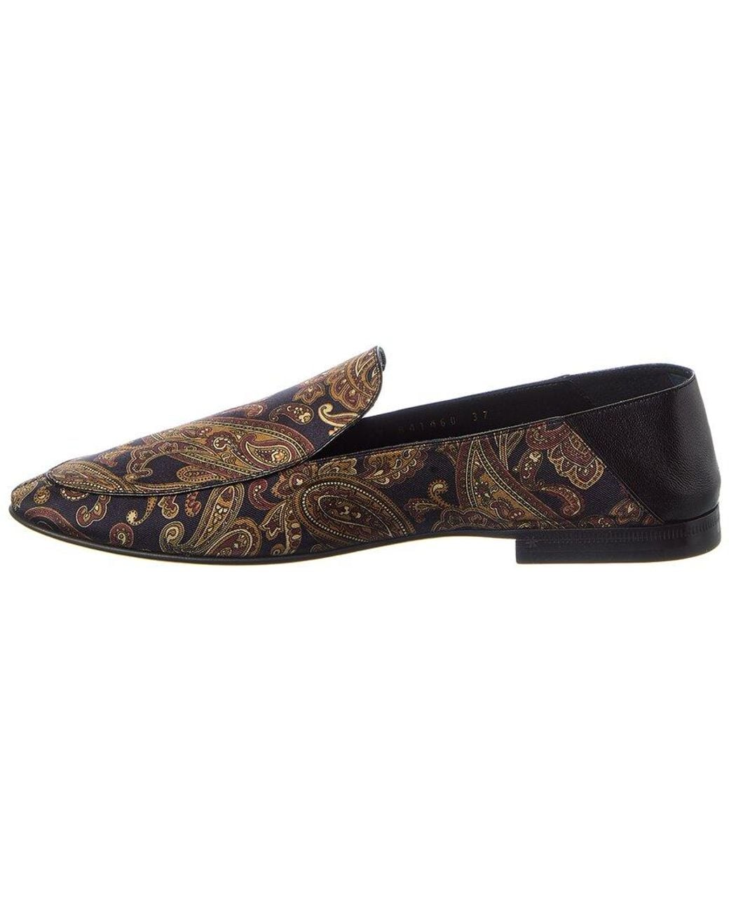 Saint Laurent Brown Alain Canvas & Leather Flat