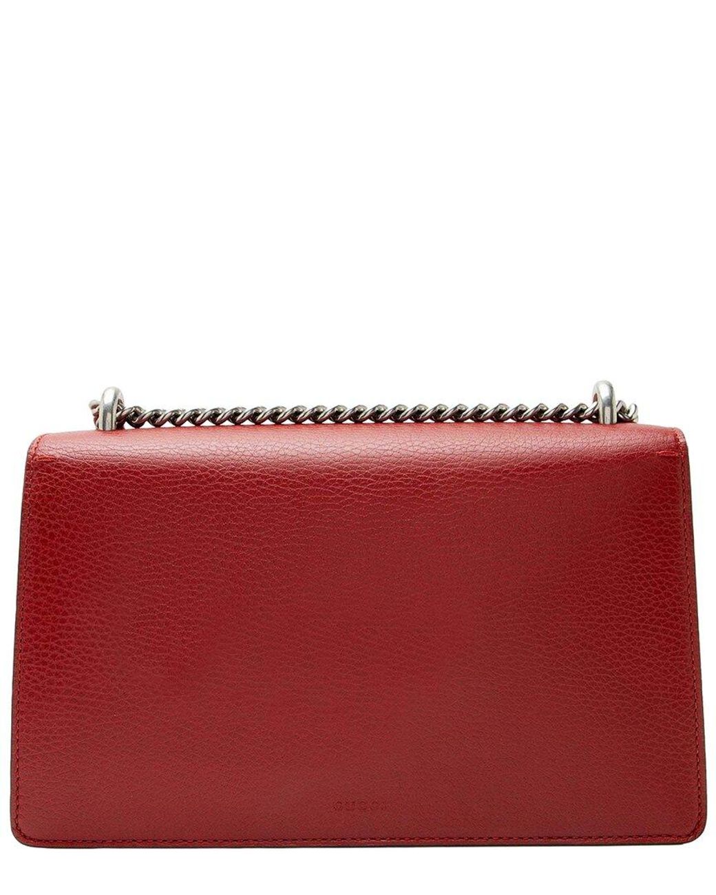Gucci Red Leather Crystal Dionysus Medium Shoulder Bag (authentic Pre-loved)