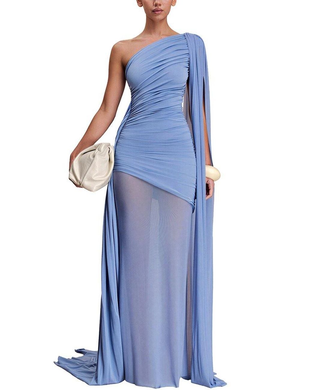 Dilireba Blue One-Shoulder Maxi Dress