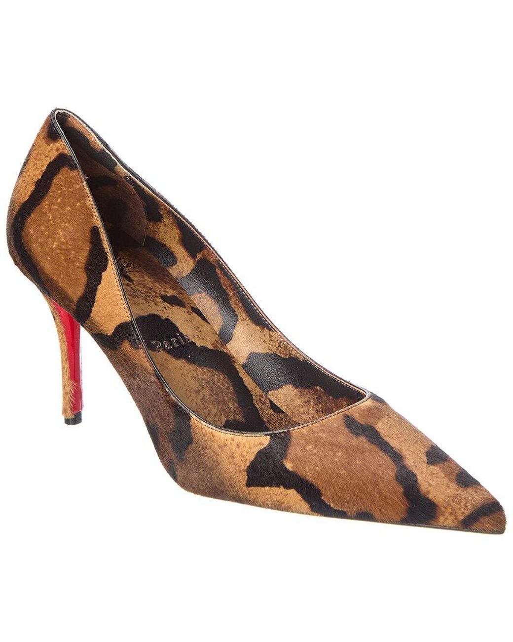 Christian Louboutin Brown Miss Z 80 Haircalf Pump
