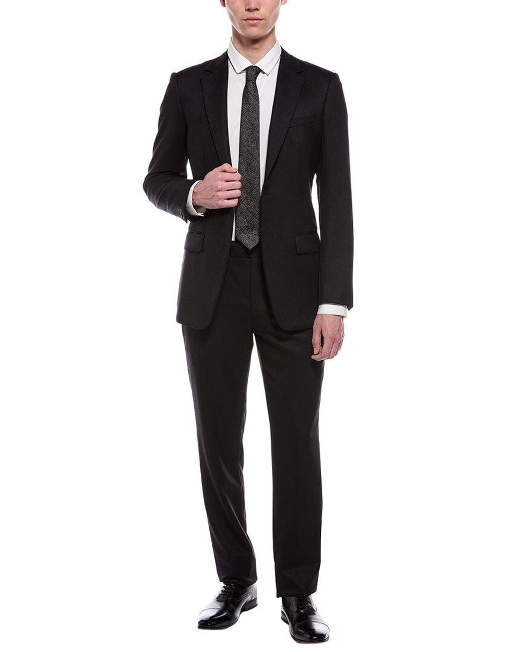 Kilgour Black 2Pc Barathea Wool Suit for men
