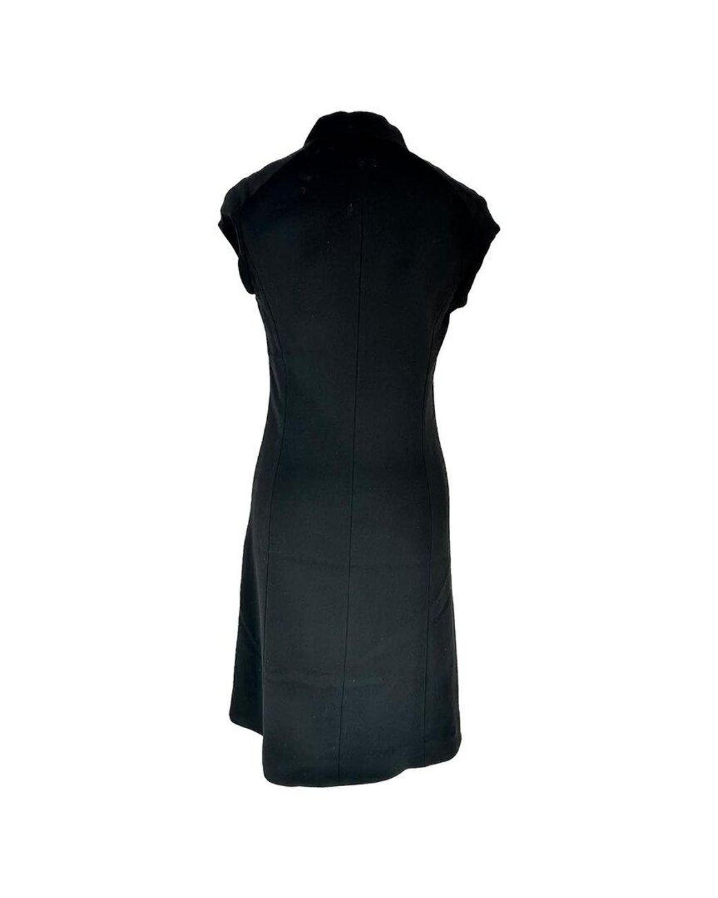 Céline Black Ruffled Neckline Midi Dress, Size Eu (Authentic Pre-Loved)