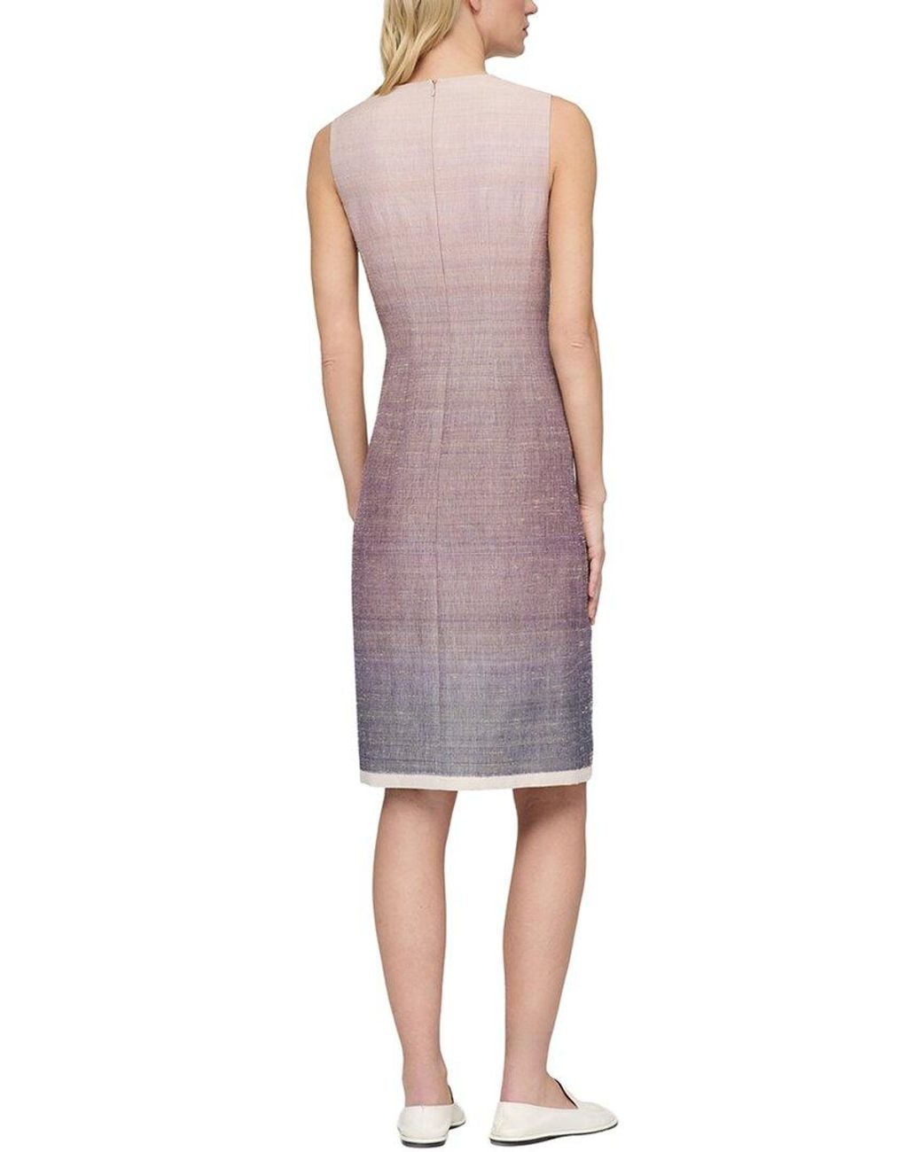 Lafayette 148 New York Purple Silk & Wool-Blend Midi Sheath Dress