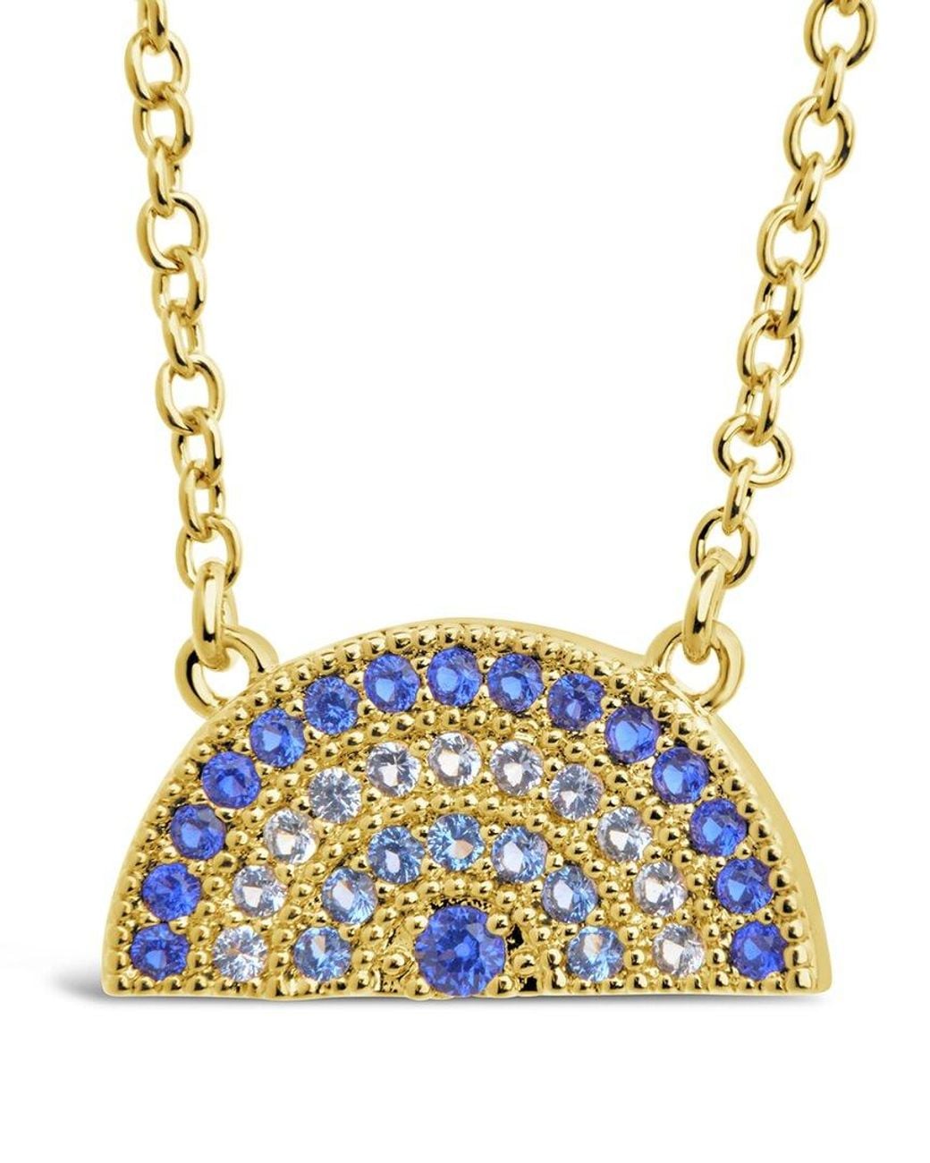 Sterling Forever Metallic 14k Plated Cz Pendant Necklace