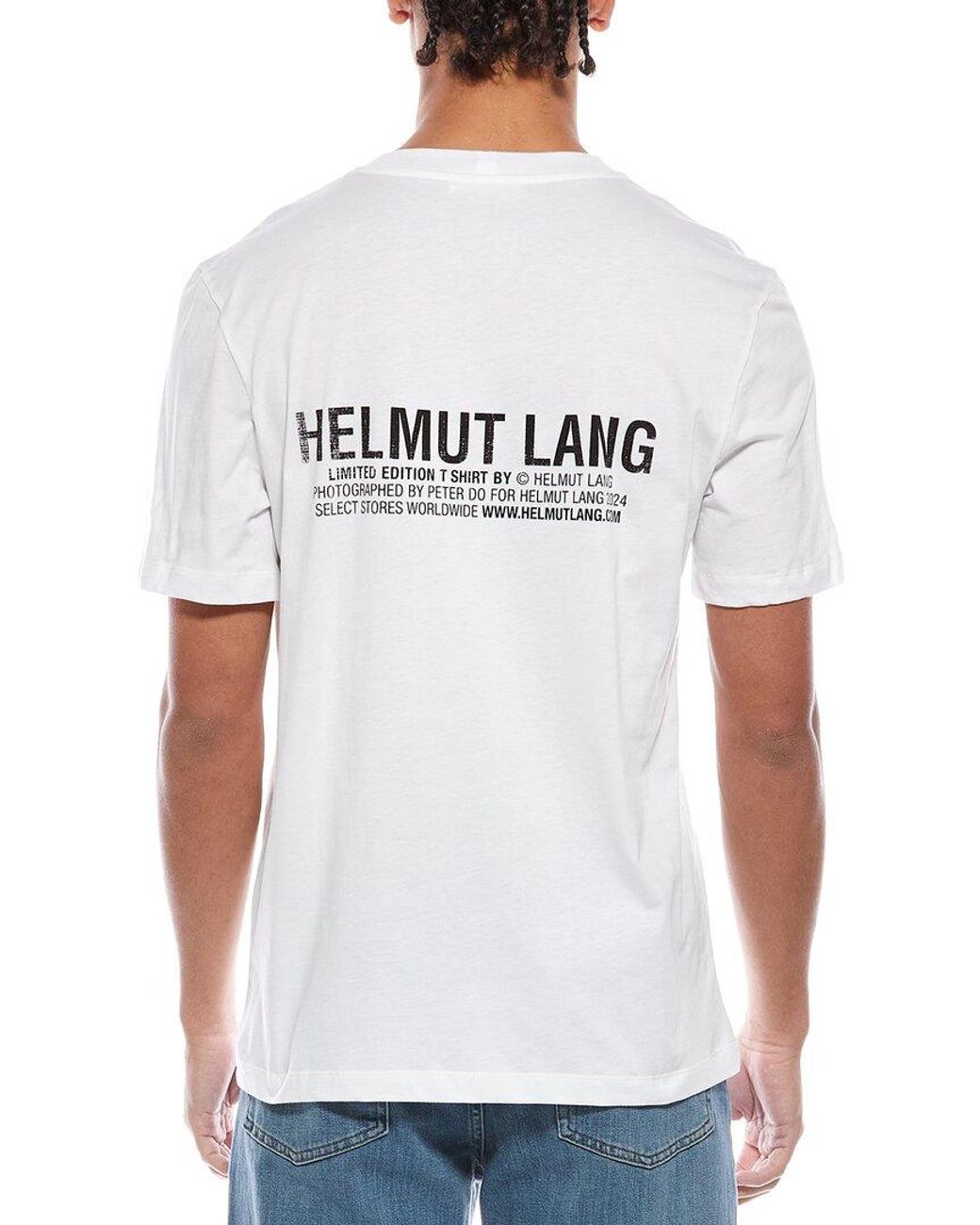 Helmut Lang White Postcard Bridge T-Shirt for men