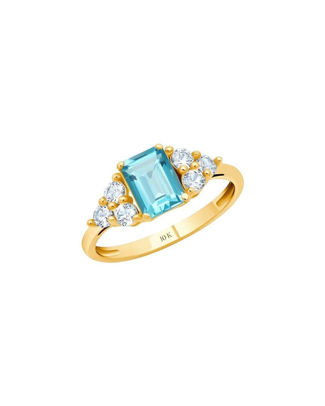 MaxColor Blue 10K 1.00 Ct. Tw. Swiss Topaz Halo Ring