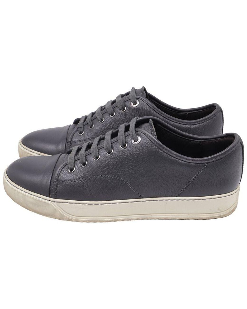 Lanvin Gray Calfskin Leather Dbb1 Low-Top Sneaker (Authentic Pre-Loved) for men