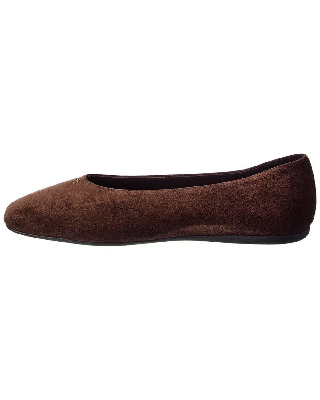 Prada Brown Suede Ballerina Flat