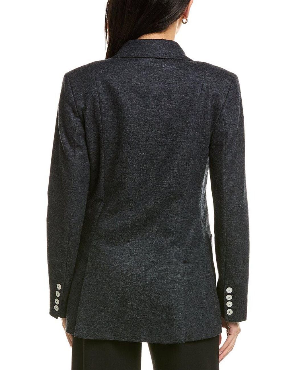 Cruna Black Zoe Double-Breasted Wool-Blend Blazer