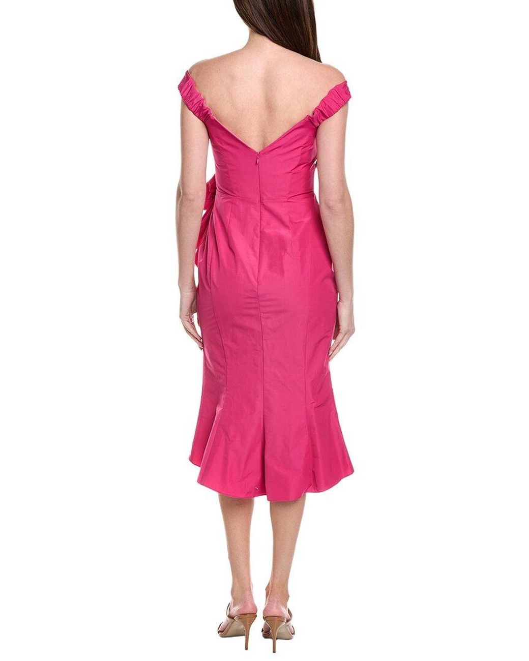 Marchesa Pink Off The Shoulder Strapless Cocktail Dress
