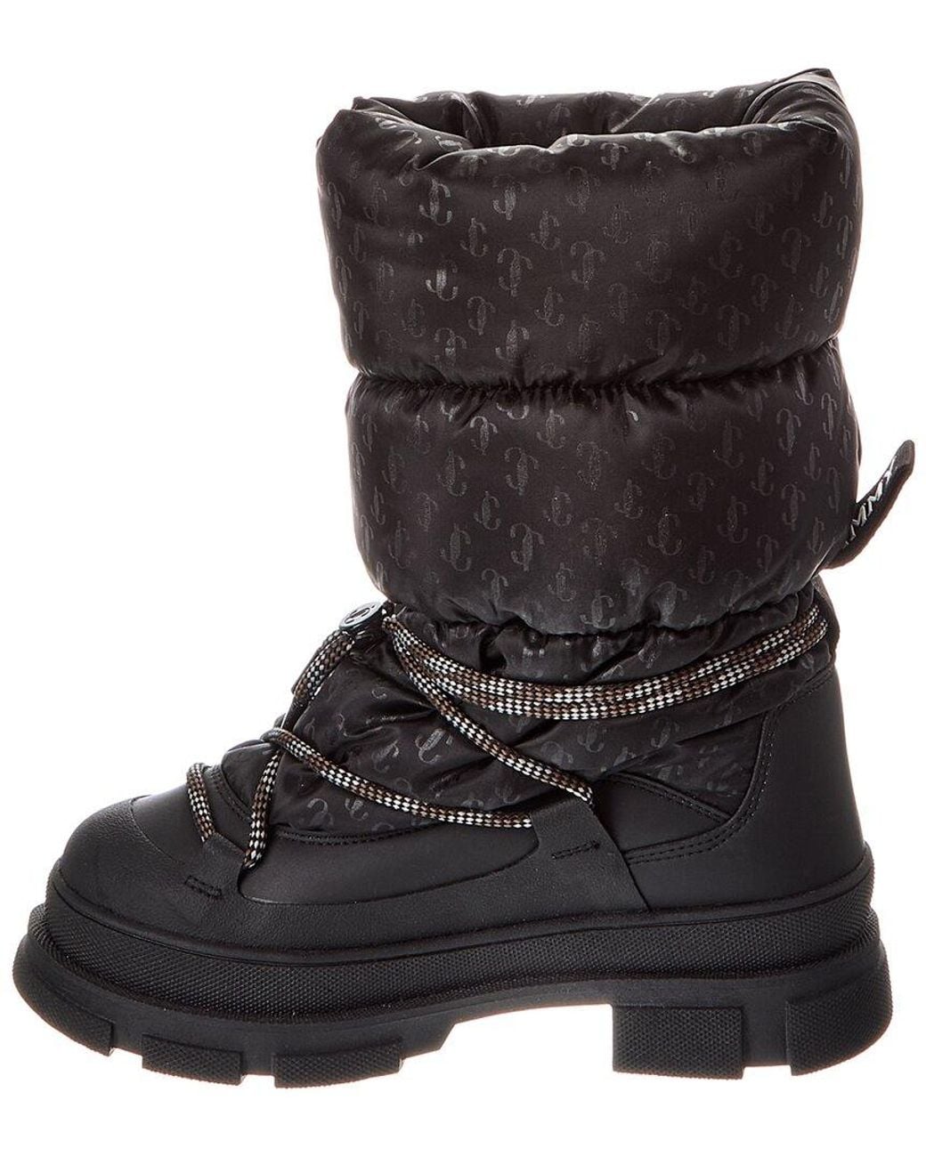 Jimmy Choo Black Yeda Puffy Nylon & Leather Boot