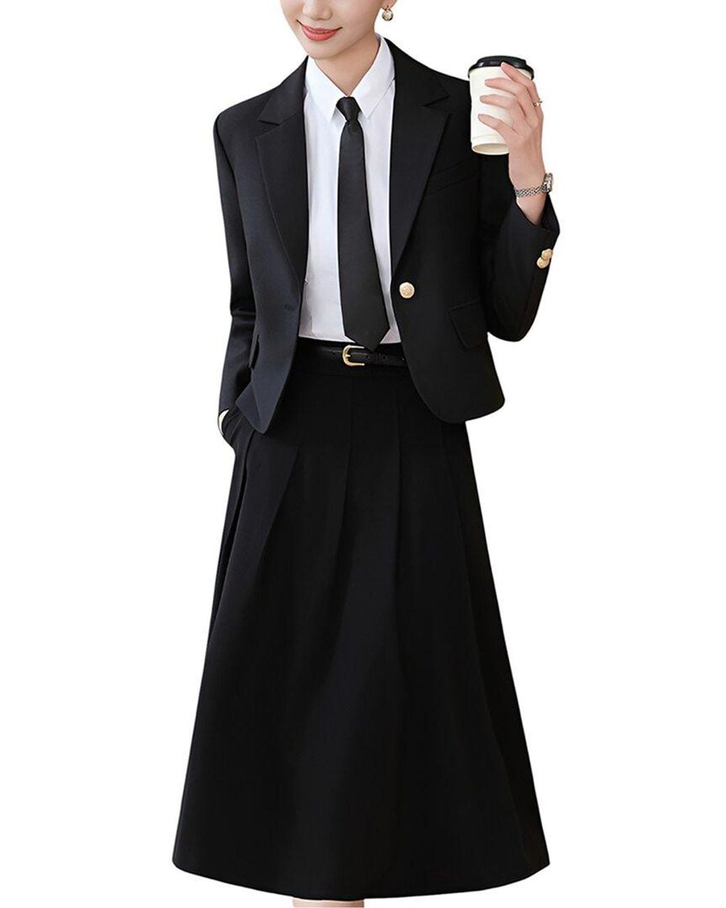 Olivia Taylor Black 2Pc Blazer & Skirt Set