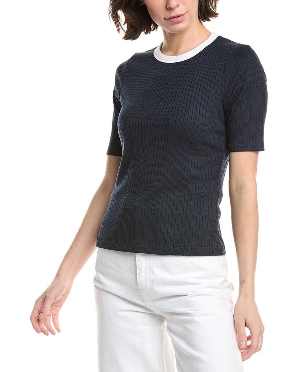 Rag & Bone Blue The Knit Contrast Ringer T-Shirt