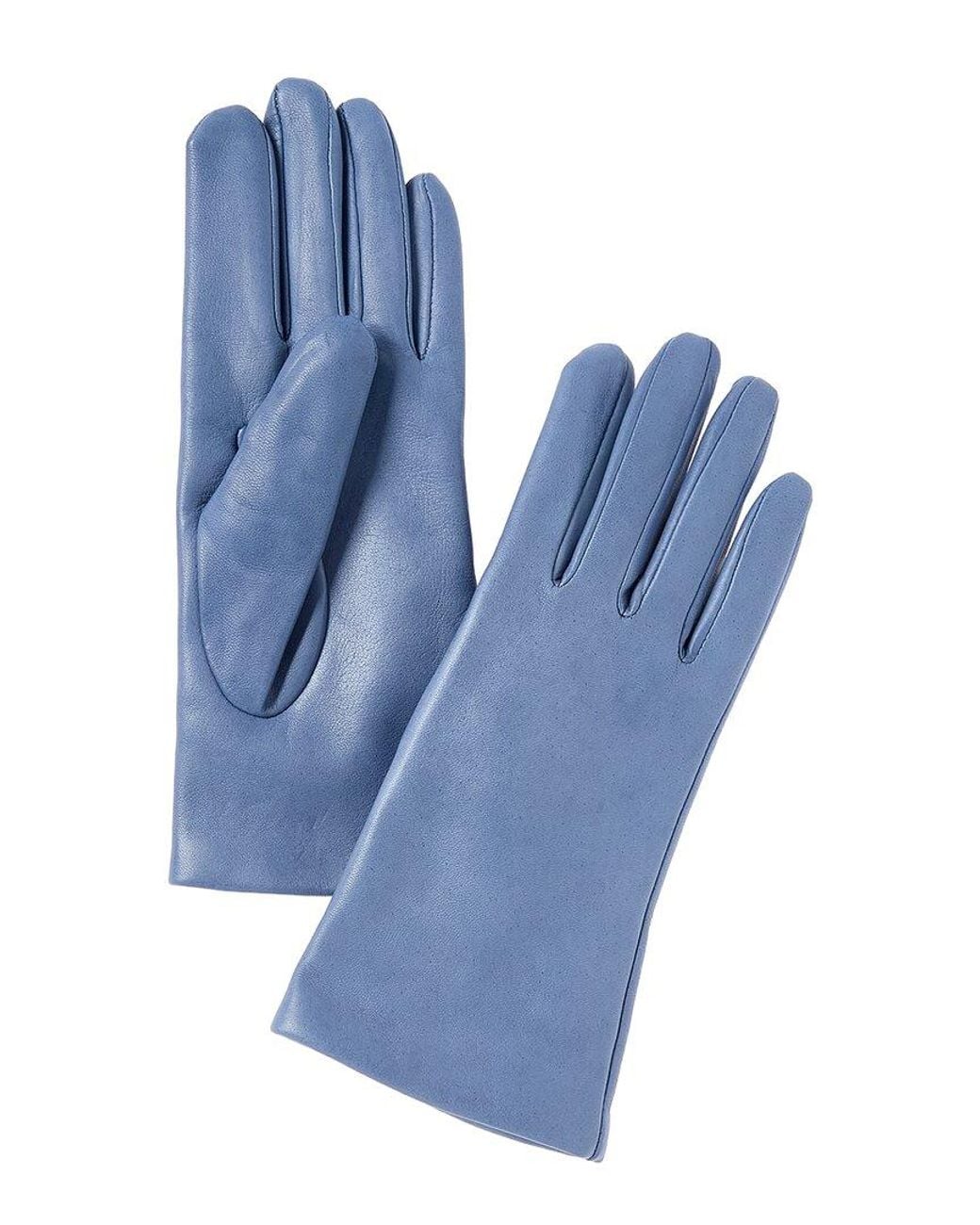 Portolano Blue Cashmere-Lined Leather Gloves